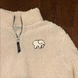 ivory ella sherpa quarter zip